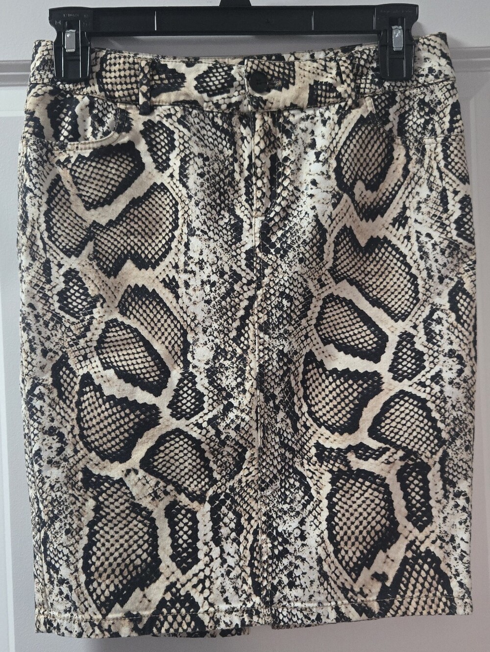 Zara BASIC Women's Snake Print Midi Skirt - Denim